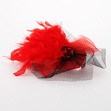 Хэллоуин перо цветок из ткани Чистая чародей волос Зажим для партии