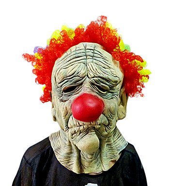 Старый Маска Клоун с крышки головки красочные волос на Хэллоуин костюмы партии