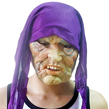 Фиолетовый платок морщин Человек Маска с крышки головки для Хеллоуин костюм участника
