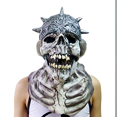 Серебряный Шлем Скелет Маска с крышки головки для Хеллоуин костюм участника