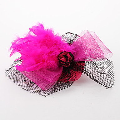 Хэллоуин перо цветок из ткани Чистая чародей волос Зажим для партии