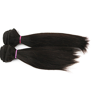 8 ", 10" 100% человеческих волос прямой Natural Black Наращивание волос (может быть крашение)