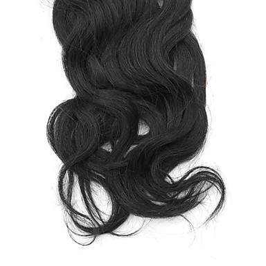 1шт 12 дюймов Natural Black естественная волна Китайский Weave волос девственницы