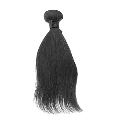 1шт 16 дюймов Natural Black прямой Малайзийский Weave волос девственницы