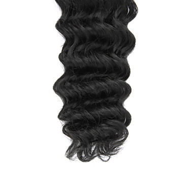 4шт 14inch Natural Black Глубокая волна монгольского Weave волос девственницы Связки