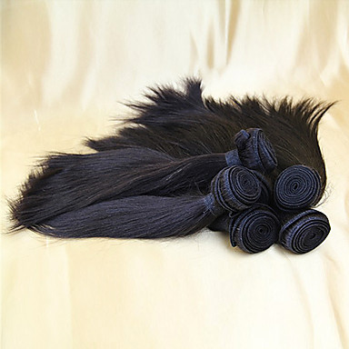 14inch 3шт бразильского Виргинские прямые волосы Natural Black Уток волос
