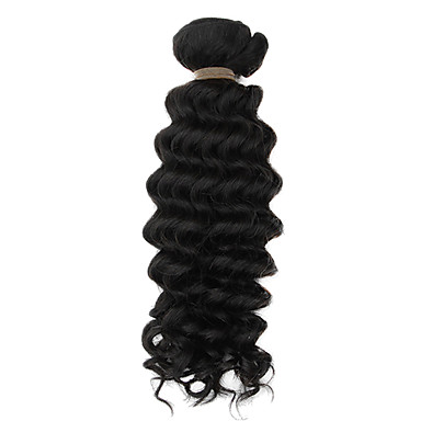 3шт Малайзии Богородицы Глубокое Вьющиеся класс 5А волос Weave 20inch Natural Black