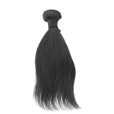 1шт 8inch Natural Black прямой Малайзийский Weave волос девственницы