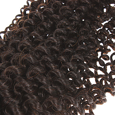 20 "100% человеческих волос кудрявый Вьющиеся Natural Black Расширение волос