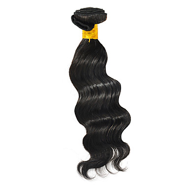 H6006AZ 14 "1шт Natural Black Бразильские Богородицы Сыпучие глубокая волна Переплетается Волосы