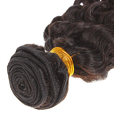 16 "100% человеческих волос глубокой волны Natural Black Расширение волос