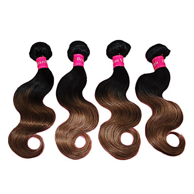 1B/30 Бразильский Ombre объемная волна утка человеческих волос Расширения 12 "+14" +16 "