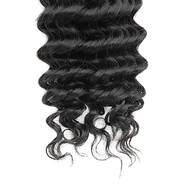 3шт Малайзии Богородицы Глубокое Вьющиеся класс 5А волос Weave 18 дюймов Natural Black