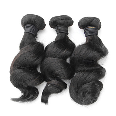 1шт 16 дюймов Natural Black освобождает волну Малайзии Weave волос девственницы