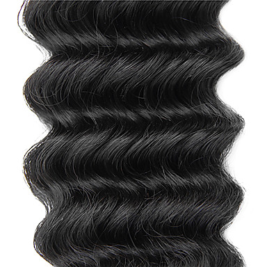 3шт Малайзии Богородицы глубокая волна класс 5А волос Weave 18 дюймов Natural Black