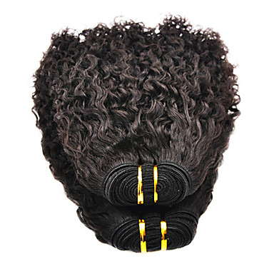 22inch 100% индийские девственных человеческого волоса Afro Kinky Natural Black покрасить Великой 5А Наращивание волос / соткать