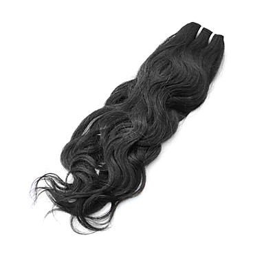 1шт 14inch Natural Black естественная волна Китайский Weave волос девственницы