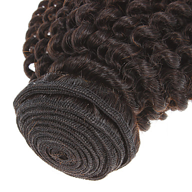 12 "100% человеческих волос кудрявый Вьющиеся Natural Black Расширение волос