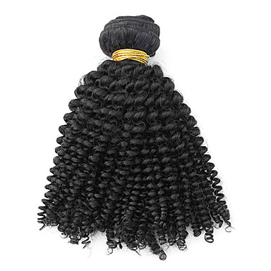 3шт Малайзии Богородицы Kinky Вьющиеся класс 5А волос Weave 18 дюймов Natural Black