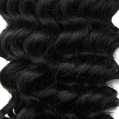 1шт 18 дюймов Natural Black Deep Вьющиеся Малайзии Weave волос девственницы