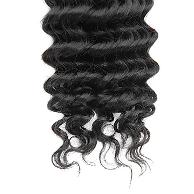 1шт 10 дюймов Natural Black Deep курчавый бразильский Weave волос девственницы