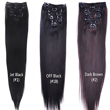 7pcs 16inch Remy Полный глава бразильского Ролик в человека ткет волос (# 1, # 1b, # 2, # 3)