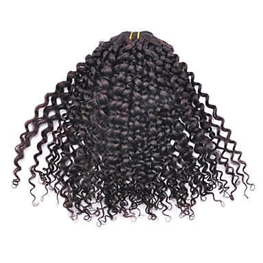 20inch 3шт бразильского Виргинские Kinky волос Curl Natural Black Уток волос