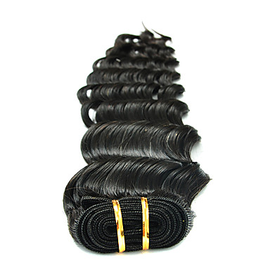 H6007AZ 16 "1шт Natural Black Бразильские Богородицы Сыпучие глубокая волна Переплетается Волосы