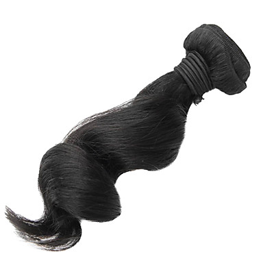 1шт 10 дюймов Natural Black освобождает волну Малайзии Weave волос девственницы