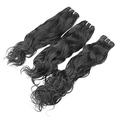 1шт 24inch Natural Black естественная волна Китайский Weave волос девственницы