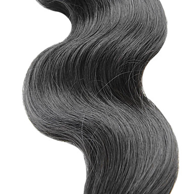 1шт 10 дюймов Natural Black Объемная волна Китайский Weave волос девственницы