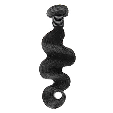 4шт 14inch Natural Black Объемная волна монгольского Weave волос девственницы Связки