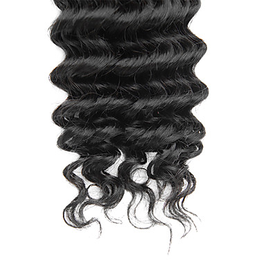 3шт Малайзии Богородицы Глубокое Вьющиеся класс 5А волос Weave 14inch Natural Black