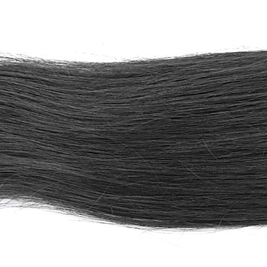 1шт 12 дюймов Natural Black прямой Малайзийский Weave волос девственницы