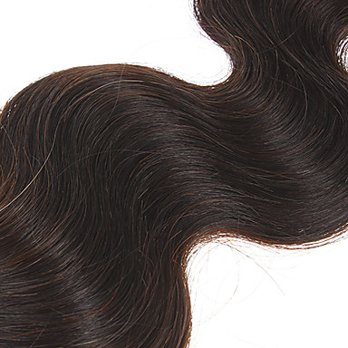 16 "100% человеческих волос объемной волны Natural Black выдвижения волос