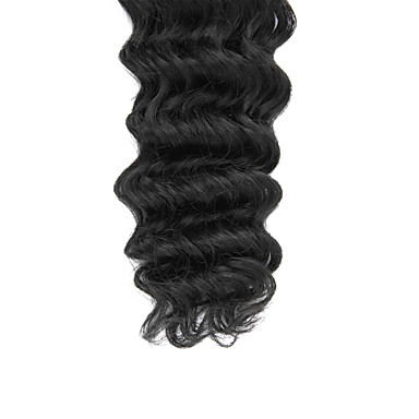 1шт 10 дюймов Natural Black Глубокая волна Малайзии Weave волос девственницы