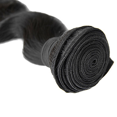 1шт 20inch Natural Black Объемная волна бразильского Виргинские волос Weave