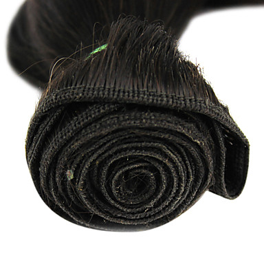 12 "100% человеческих волос прямой Natural Black Наращивание волос (может быть крашение)