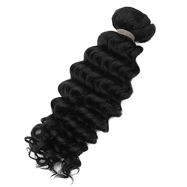 1шт 10 дюймов Natural Black Deep курчавый бразильский Weave волос девственницы