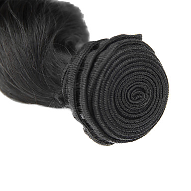 4шт 10inch Natural Black Свободные волны Малайзии Weave волос девственницы Связки