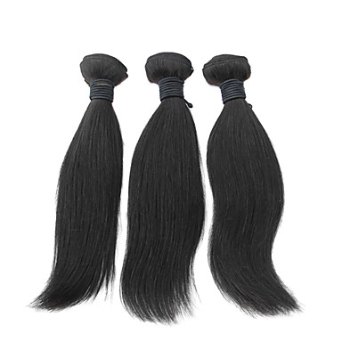 1шт 16 дюймов Natural Black Прямо Китайский Weave волос девственницы
