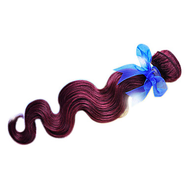 18INCH 100% бразильского Виргинские человеческих волос объемной волны Wine Red Великая 5А выдвижения волос / Плетение (99J)