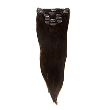 7pcs 20inch Remy клип человеческого ткет волос (# 1, # 1B, # 2)
