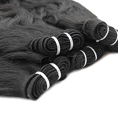 4шт 20Inch Natural Black естественная волна китайских Weave волос девственницы Связки