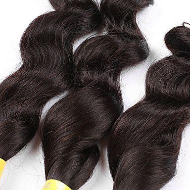 3шт 22 "24" 26 "Малайзийский свободная волна натуральный черный Переплетается Волосы