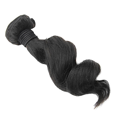 1шт 10 дюймов Natural Black освобождает волну Китайский Weave волос девственницы