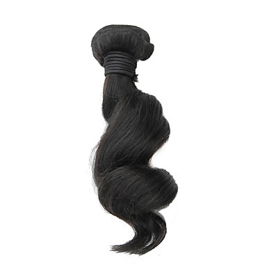 4шт 10inch Natural Black Свободные волны Малайзии Weave волос девственницы Связки