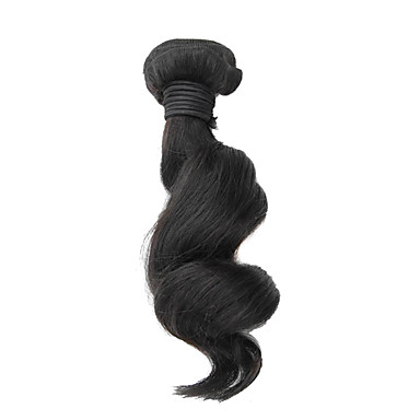 1шт 10 дюймов Natural Black освобождает волну Китайский Weave волос девственницы