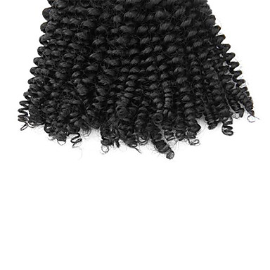 4шт 8Inch Natural Black Kinky курчавый бразильский Weave волос девственницы Связки