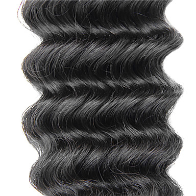 3шт бразильского Виргинские глубокая волна волос Weave класс 5А 20inch Natural Black